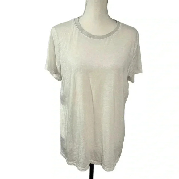 Torrid size 0 Super Soft Slub Jersey white tee with silver collar EUC - Picture 1 of 8